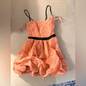 NWT Zara Rosette Party Dress with Black Waistband